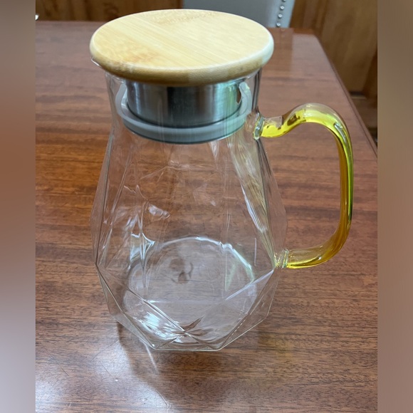 DUJUST Black Smoked Diamond Glass Water Tea Pitcher carafe with Lid 68 oz - Picture 6 of 16